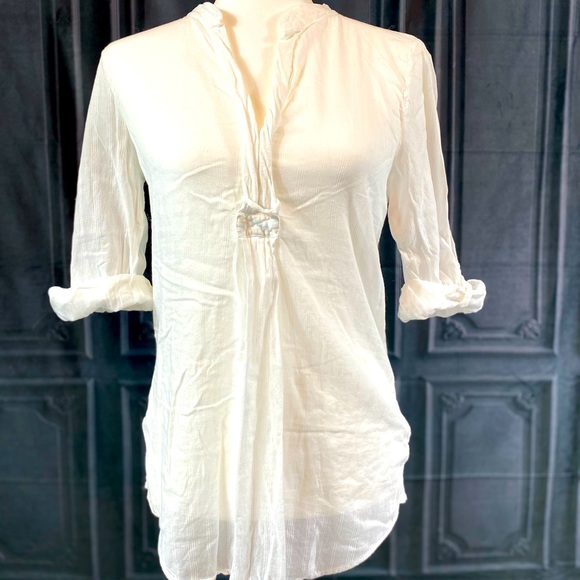Anthropologie Splendid by Tracy Reese White Tunic Blouse - M - Picture 1 of 6